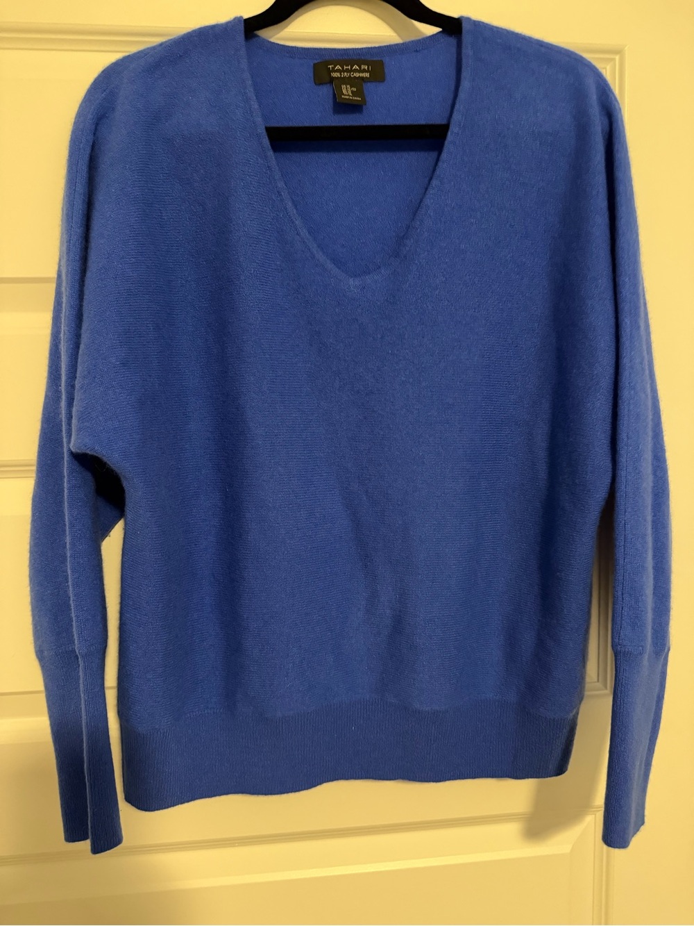 Tahari Bright Blue V-Neck Sweater
